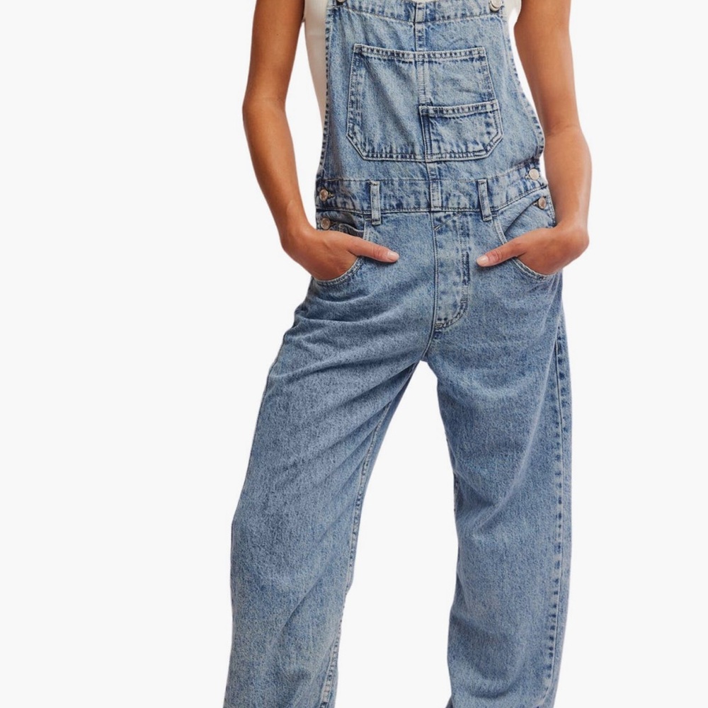 We The Free Ziggy Blue Denim Overalls